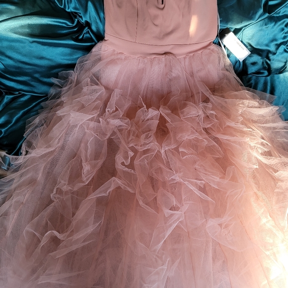 Dusty blush rose tulle midi dress - Picture 8 of 9